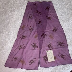 Women’s Silk Scarf Hand Dyed & Hand Painted 100% Silk Chiffon “Leaping Frogs”